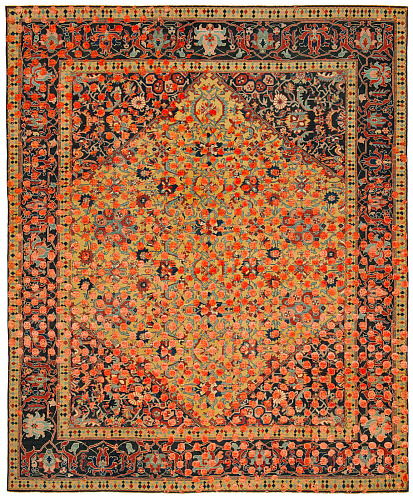 Шелковый ковер Serapi Queensbury Smiley Raved Yellow Neonorange