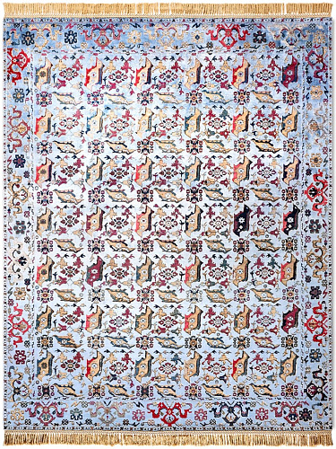 Сәнді қолмен жасалған кілем Bird Ushak