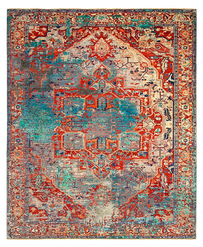 Шелковый ковер Serapi Westminster Artwork 22 Red Blue