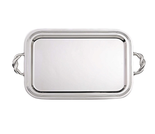 Посеребрённый прямоугольный поднос с ручками Rectangular Tray