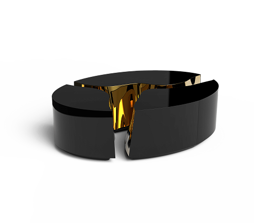 Овальный журнальный стол Fissure Black