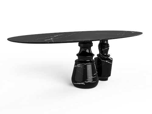 Сопақша ас үстелі Obsidian Nero Marquina