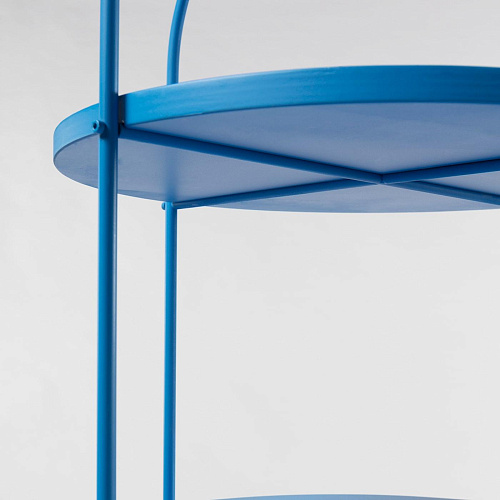 Синий лакированный книжный шкаф