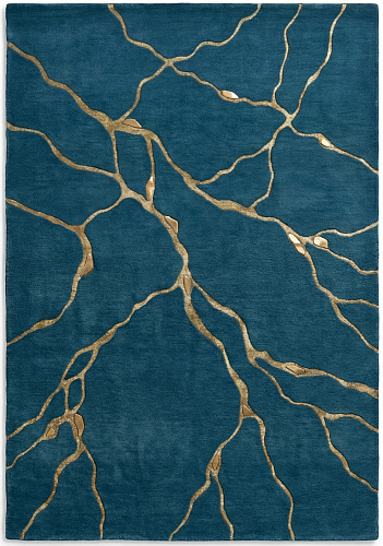 Қолмен тоқылған кілем Golden Veins Blue