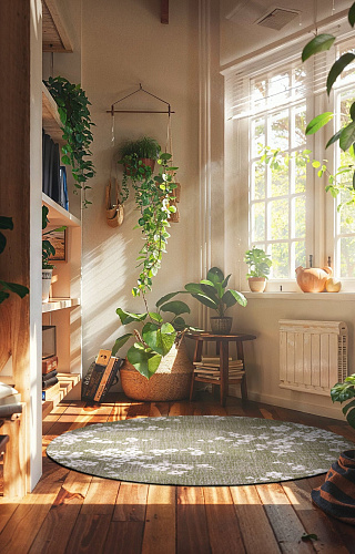 Круглый ковер Wet Garden 9372