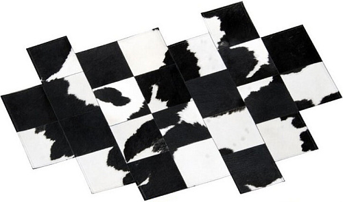 Ковер из коровьей шкуры Pixel Black & White