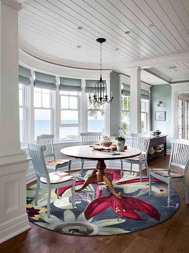 Круглый ковер ручной работы Red Flower