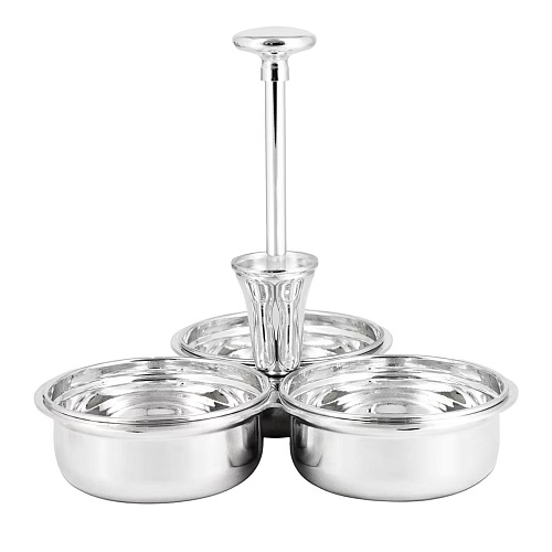 Ореховница тройная с зубочистками Silver Nut Holder