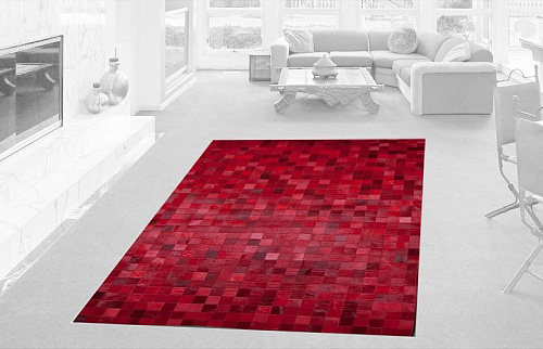 Ковер из коровьей шкуры Mosaic Red