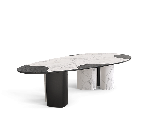 Обеденный стол Athena Carrara Marble & Onyx
