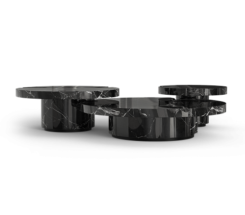 Центральный стол Dominion Nero Marquina, комплект из 3 предметов