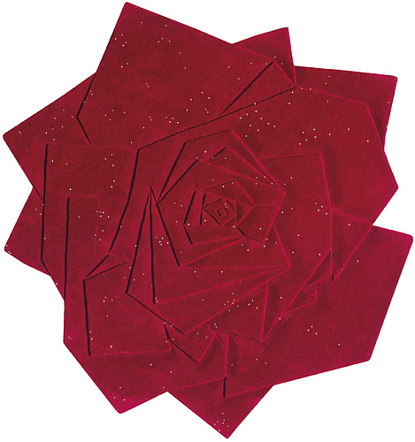 Ковер с цветами розы, ручное ткачество, Индия