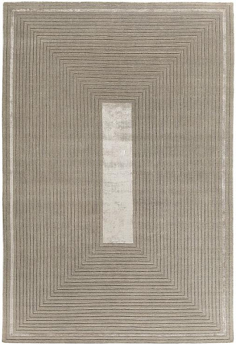 Ковер с бежевой рамкой из шерсти и вискозы