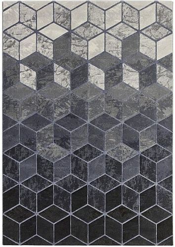 Ковер серого цвета с геометрическим узором Geometric