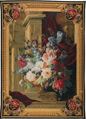 Гобелен «Вертикальный букет и архитектура»