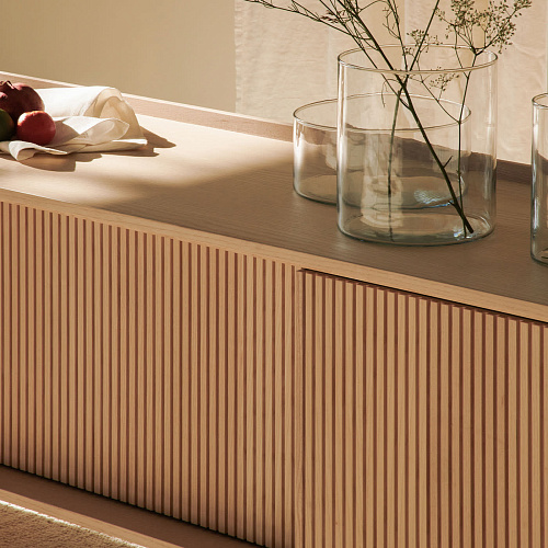 Низкий буфет на 2 двери натуральный Sipario