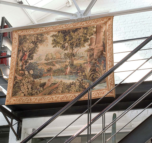 Гобелен «Горизонтальная зелень с птицами»