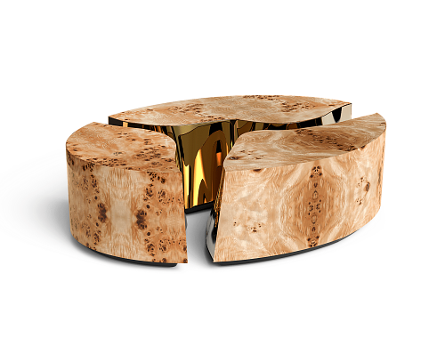 Овальный журнальный стол Fissure Poplar