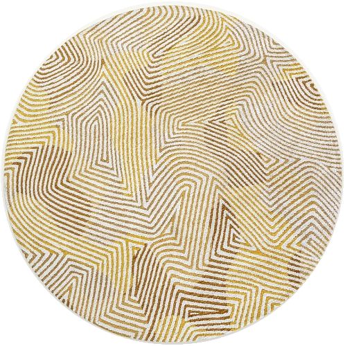 Круглый ковер Yellow Hippy 9799