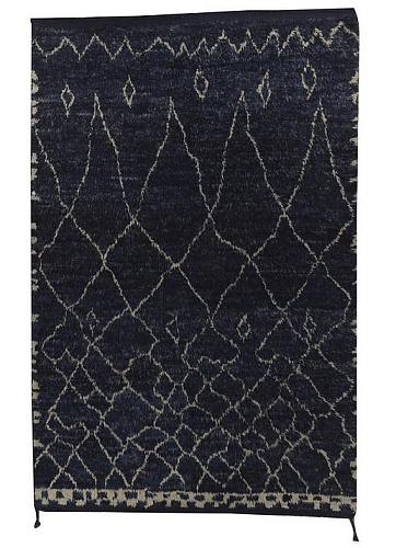 Черно-белый ковер с высоким ворсом Berber