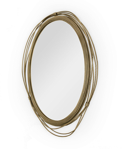 Круглое настенное зеркало из латуни