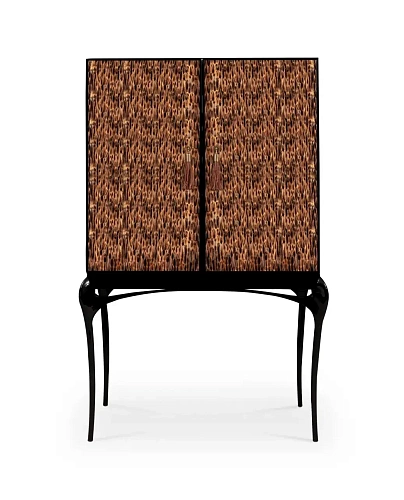 Барный шкаф с золотым пером Allure