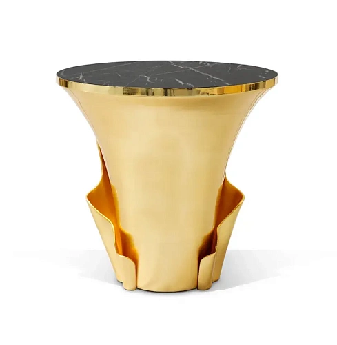 Приставной стол с отделкой золотым листом Solstice