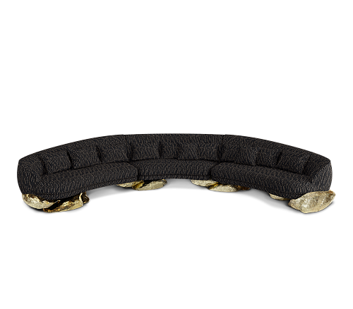 Иілген диван Angora Black