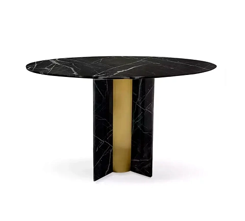 Обеденный стол из мрамора Nero Marquina Parisian
