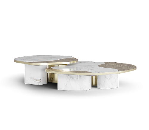 Набор столов Athena Gold Marble & Gold