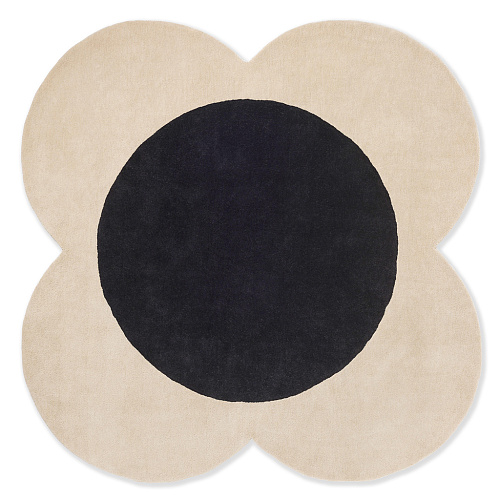 Ковер шерстяной Flower Spot Ecru / Black