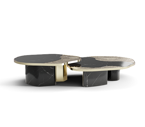 Набор столов Athena Nero Marble & Gold