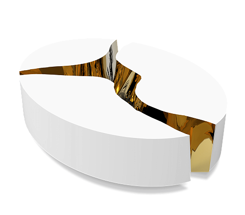 Овальный журнальный стол Fissure White