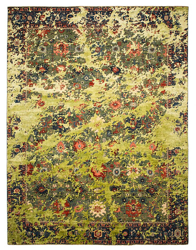 Шелковый ковер Bidjar Kingscross Double Sky Green Lightgreen