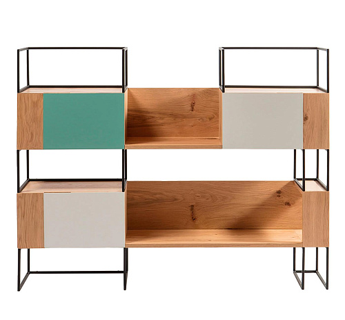 Открытый книжный шкаф из натурального дерева