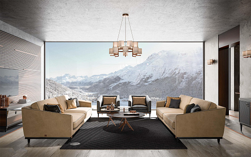 Современный диван бежевого цвета