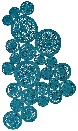 Ковер с канатом для помещений и улицы, синий