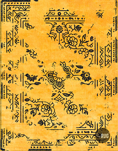 Ковер черно-золотого цвета Agra