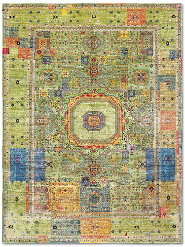 Ковер зелёного цвета Cosmic ручной работы