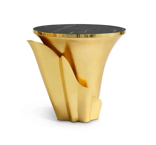 Приставной стол с отделкой золотым листом Solstice