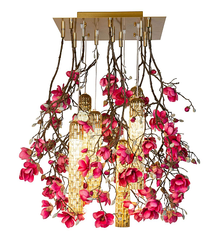Magnolia төртбұрышты алтын люстрасы