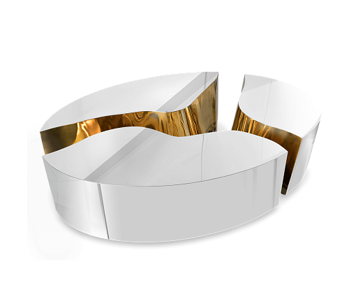 Овальный журнальный стол Fissure