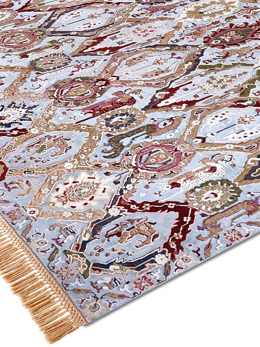 Роскошный ковер ручной работы KavaBagh синего цвета