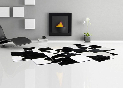 Ковер из коровьей шкуры Pixel Black & White