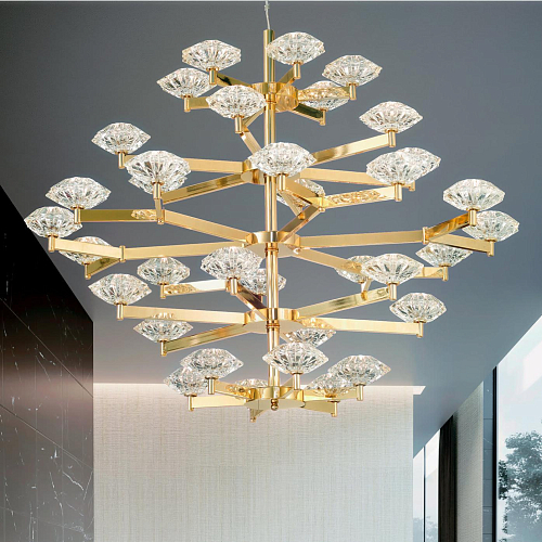 Люстра Art Deco золотая хрустальная