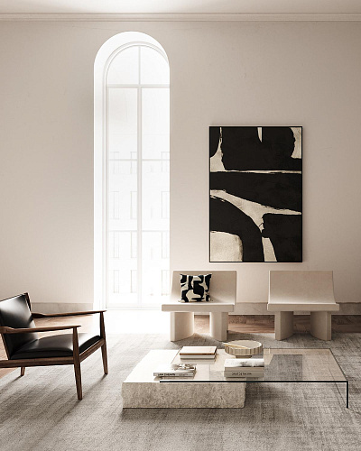 Ковер из бананового шелка цвета Gray Pearl