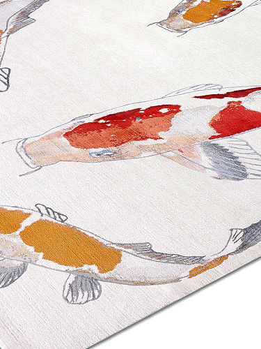 Роскошный ковер оригинального дизайна на белом фоне Fish