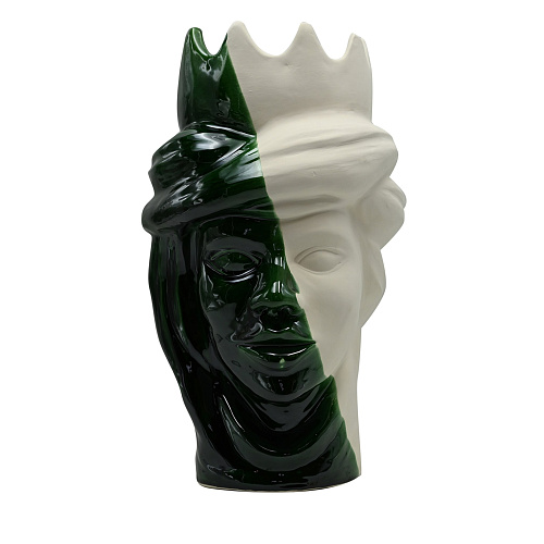 Скульптура зеленая с белым Moor's Head