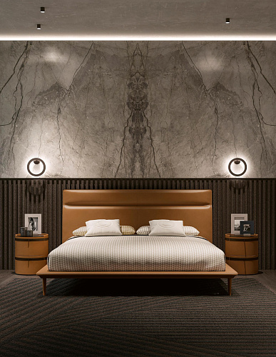 Современная кожаная кровать