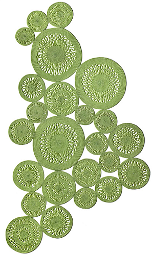 Ковер с канатом для помещений и улицы, зеленый